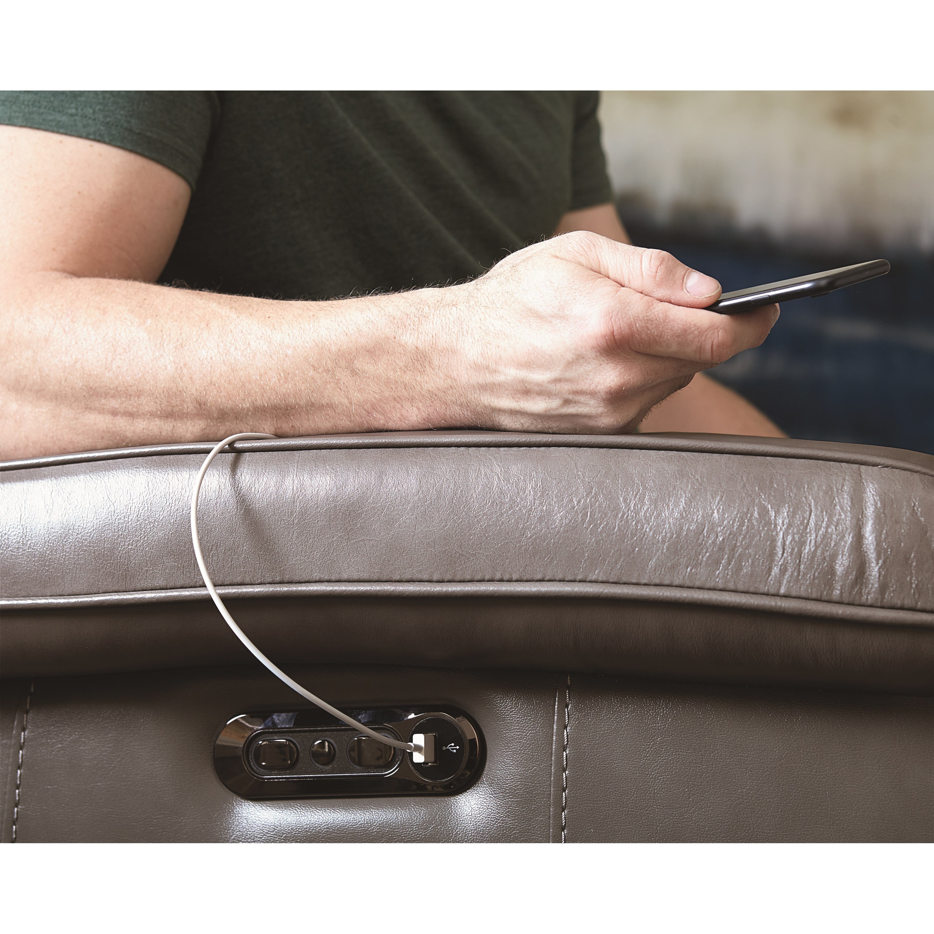 Magellan leather online power reclining sofa